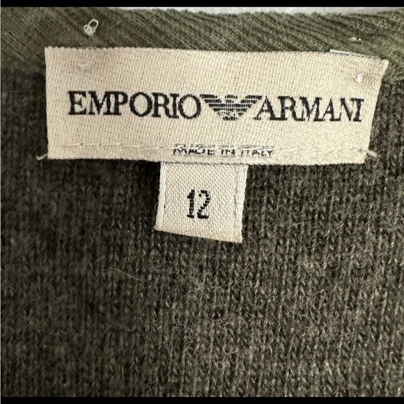 EMPORIO ARMANI Cardigan Sweater women's 12 open belted vintage bell sleeve green - Picture 10 of 13